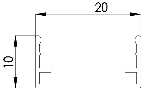 Profil AL pour application ext&eacute;rieure (1 m&egrave;tre ou 3 cm par pi&egrave;ce)