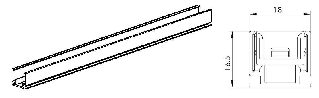 Type 1, profil AL pour application ext&eacute;rieure (1 m&egrave;tre par pi&egrave;ce, peut &ecirc;tre coup&eacute; &agrave; n'importe quelle longueur n&eacute;cessaire)