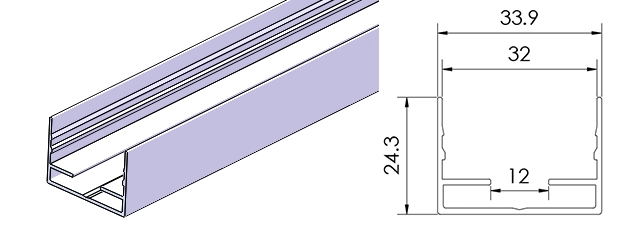 Type 1, profil AL pour application ext&eacute;rieure (1 m&egrave;tre par pi&egrave;ce, peut &ecirc;tre coup&eacute; &agrave; une certaine longueur n&eacute;cessaire)