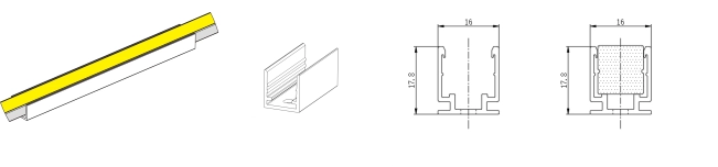 Type1, profil AL 1 m/pi&egrave;ce et 30 mm par pi&egrave;ce