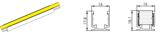 Type1, profil AL 1 m/pi&egrave;ce et 30 mm par pi&egrave;ce