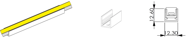 Type1, profil AL 1 m/pi&egrave;ce et 30 mm par pi&egrave;ce