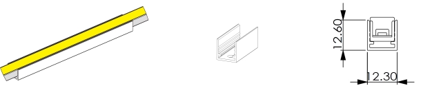 Type1, profil AL 1 m/pi&egrave;ce et 30 mm par pi&egrave;ce