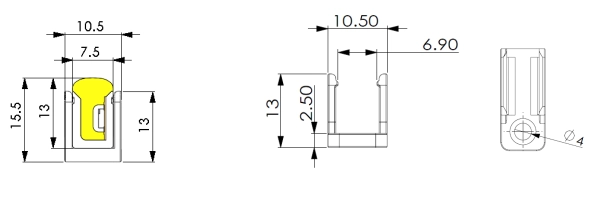 Profil AL 8.1 (1 m/pi&egrave;ce) et clip AL (30 mm/pi&egrave;ce)