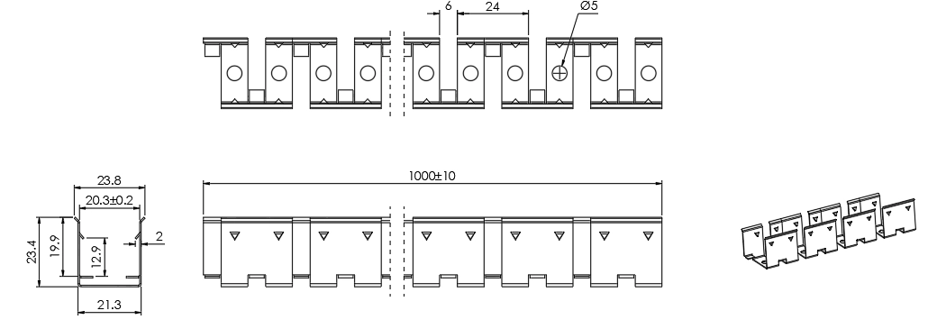 Type 3, cha&icirc;ne en acier inoxydable