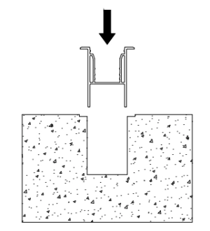  2. Enfoncez le profil&eacute; AL dans la rainure